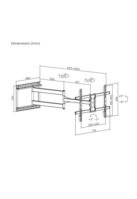 Soporte de TV Con Brazo Extra Largo De 1mtr 43"-80" 50KG-4