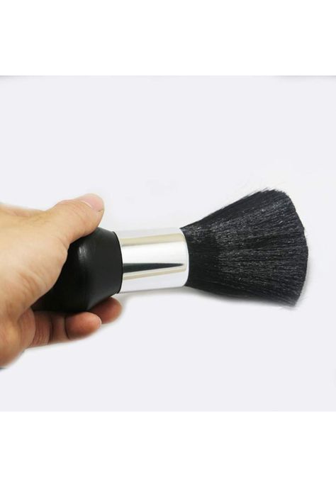 Botapelo Para Barbería Pelo Suave Negro/con Talquera Blanco.-3