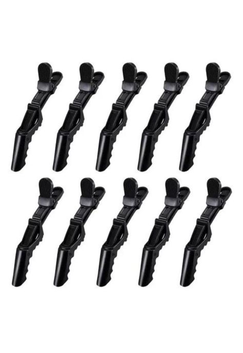 Pinzas De Cabello Tipo Cocodrilo Para Peluquería X5 Negro-1