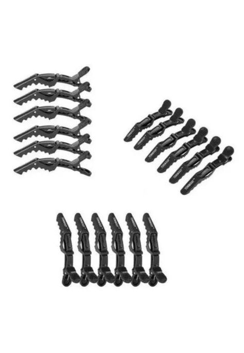 Pinzas De Cabello Tipo Cocodrilo Para Peluquería X5 Negro-3