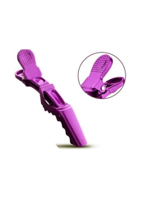 Pinzas De Cabello Tipo Cocodrilo Para Peluquería X5 Morado-2