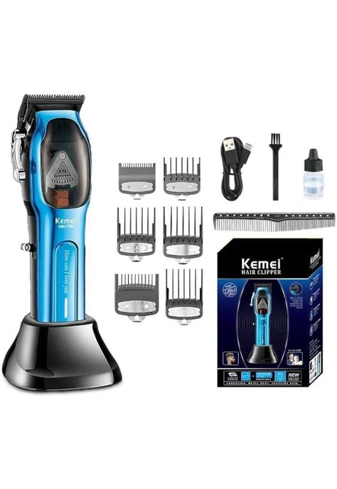Maquina Cortadora De Pelo  KM-1763 9000RPM Con Base De Carga-0