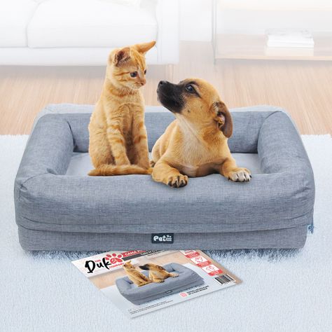 Cama de perro cuadrada Duke talla M 73 x 50 x 16 cm Gris-0