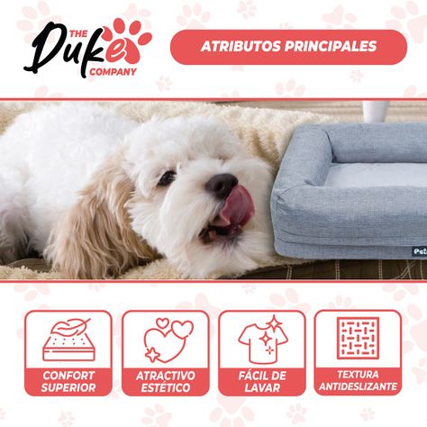 Cama de perro cuadrada Duke talla M 73 x 50 x 16 cm Gris-2