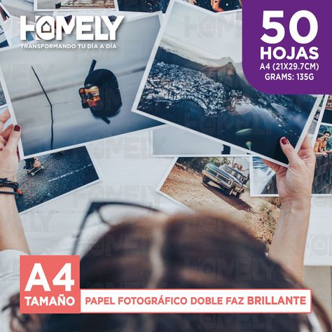 Papel Fotografico A4 Doble Faz Camara Foto Homely 50 Unidad-4