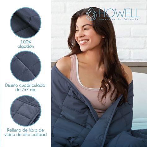 Manta De Gravedad Pesada Howell Queen 15KG Trastornos Sueño-7