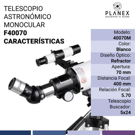 Telescopio Astronómico Monocular F40070 Para Luna Planetas-1