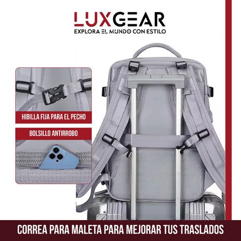 Mochila De Viaje Luxgear NomadLife Impermeable Cabina - Negro-6