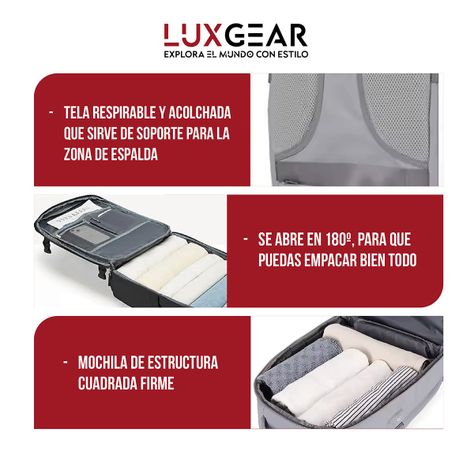 Mochila De Viaje Luxgear NomadLife Impermeable Cabina - Negro-8