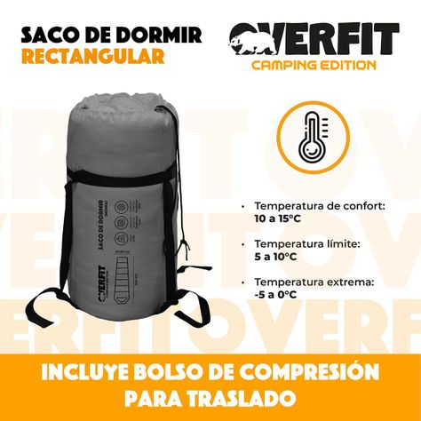 Saco de Dormir Termico 0 a 15 Grados Momia Overfit Camping-2