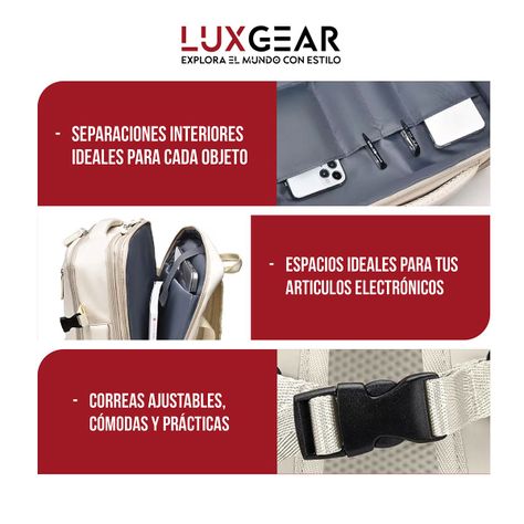 Mochila De Viaje Expansible Luxgear NomadLifeV2 Impermeable - Negro-7