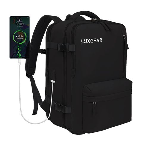 Mochila De Viaje Expansible Luxgear NomadLifeV2 Impermeable - Negro-0