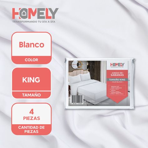Juego de sabanas King Homely Suave 100 GSM 4 Piezas-1