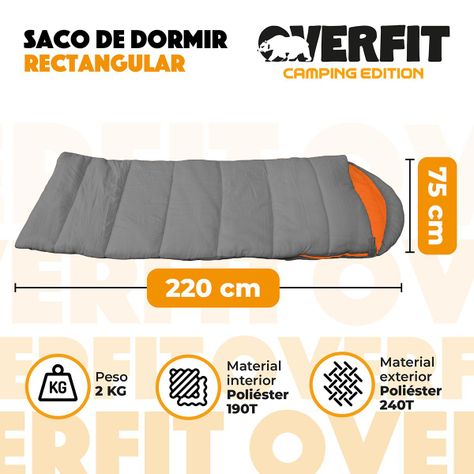 Saco de Dormir Termico 0 a 15 Grados Recto Overfit Camping-1
