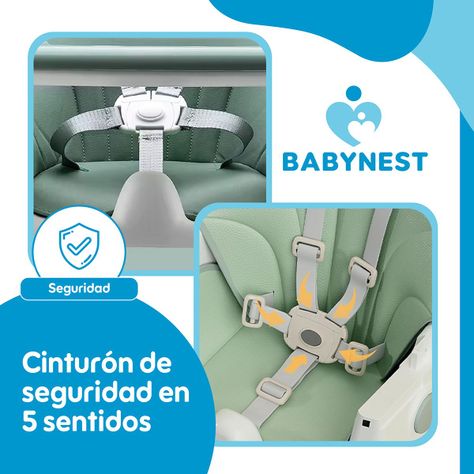 Silla Comer Bebe Portatil BabyNest Plegable Ruedas 2 en 1-5