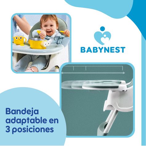 Silla Comer Bebe Portatil BabyNest Plegable Ruedas 2 en 1-6