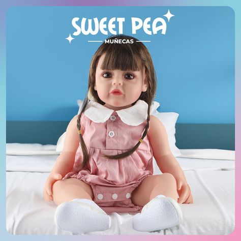 Bebe Reborn Vestido Rosado Sweet Pea Realista Silicona 55 Cm-6