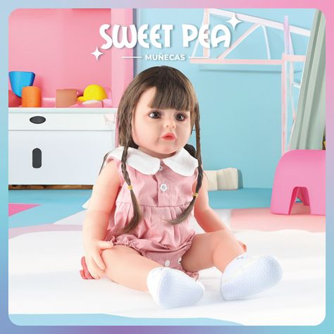 Bebe Reborn Vestido Rosado Sweet Pea Realista Silicona 55 Cm-8
