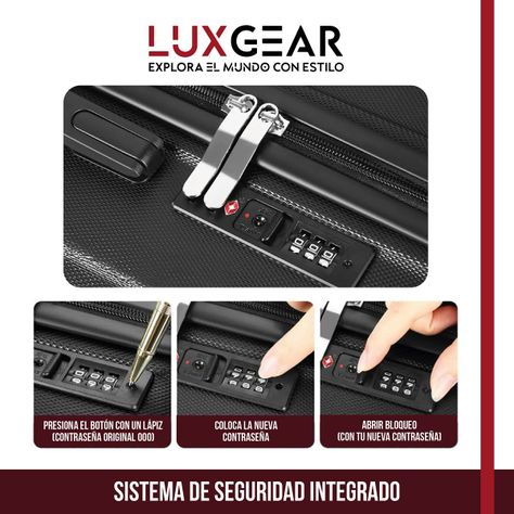 Maletas 10 15 23kg Luxgear Set x3 Maletas Viaje Antigolpes-6