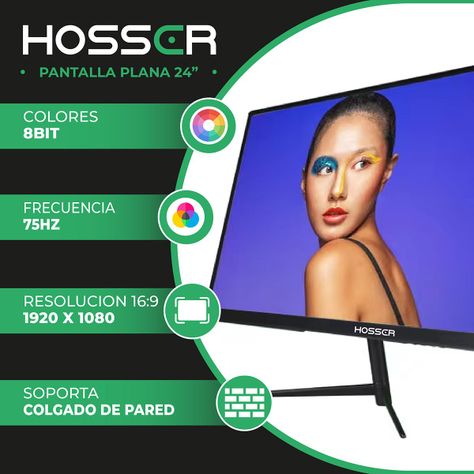 Monitor Notebook PC Plano 24 Pulgadas Hosser Full HD HDMI-1