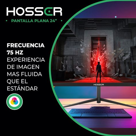 Monitor Notebook PC Plano 24 Pulgadas Hosser Full HD HDMI-6