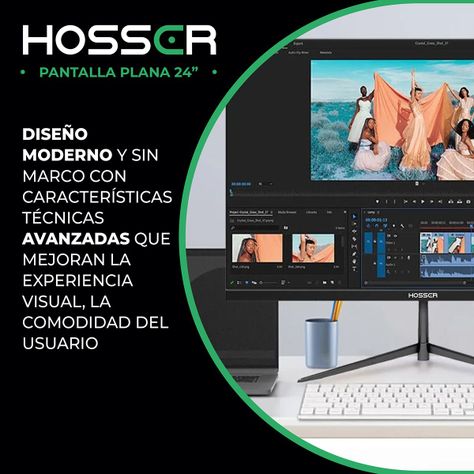 Monitor Notebook PC Plano 24 Pulgadas Hosser Full HD HDMI-8