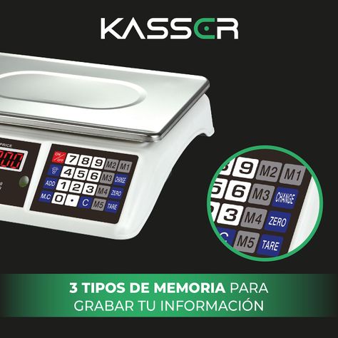 Balanza Digital Kasser Pesa 40 kilos Comercial Recargable-3