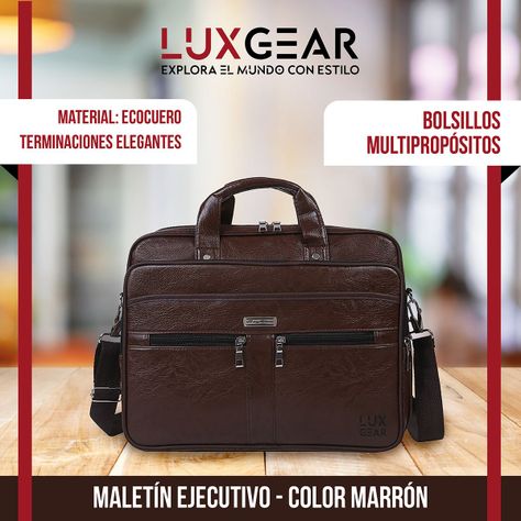 Maletín Cuero Luxgear Oficina Notebook Tablet 15.6 Pulgadas-1