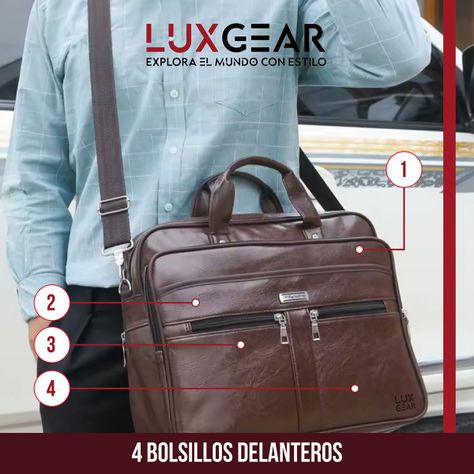 Maletín Cuero Luxgear Oficina Notebook Tablet 15.6 Pulgadas-2