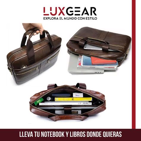 Maletín Cuero Luxgear Oficina Notebook Tablet 15.6 Pulgadas-4