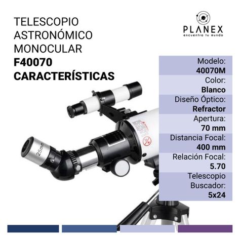 Telescopio Astronómico Monocular F70070 Planex + Soporte-1
