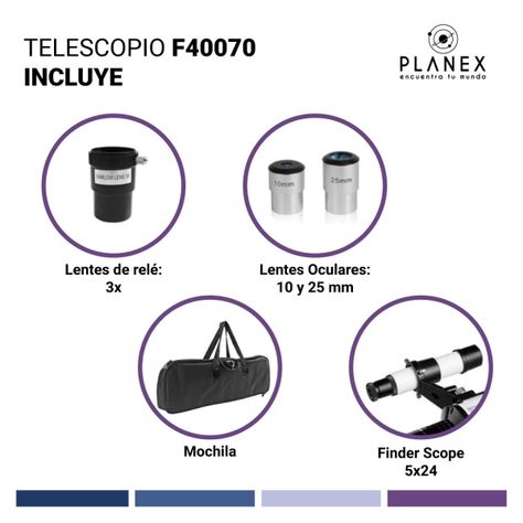 Telescopio Astronómico Monocular F70070 Planex + Soporte-3