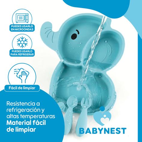 Set Alimentacion Silicona Bebe 10P Antideslizante BabyNest-2