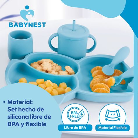Set Alimentacion Silicona Bebe 10P Antideslizante BabyNest-4