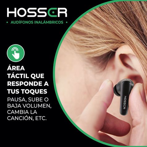 Audifonos Bluetooth In Ear Hosser 35mAh Cancelación de Ruido-4