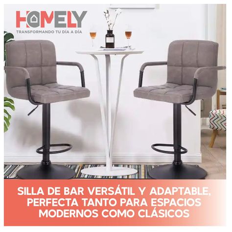 Silla De Bar Piso Taburete Homely Noir Comfort 61-81CM - Negro-5