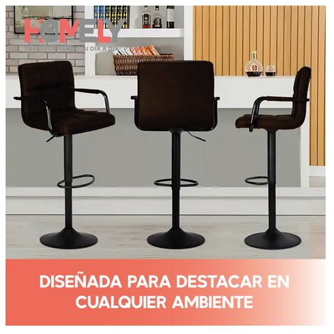 Silla De Bar Piso Taburete Homely Noir Comfort 61-81CM - Negro-6