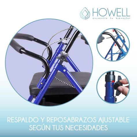 Burrito Ortopedico Andador Howell 4 Ruedas Freno y Asiento-4