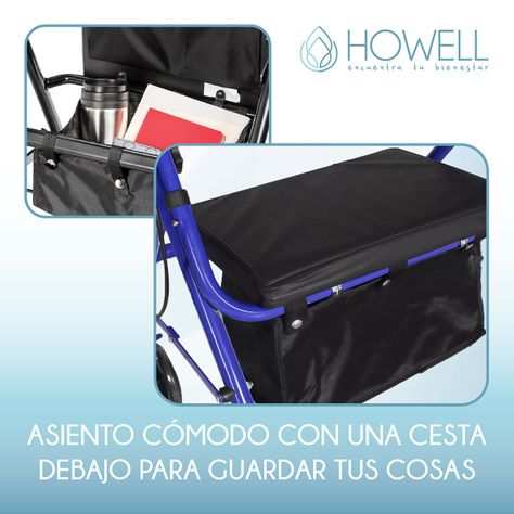 Burrito Ortopedico Andador Howell 4 Ruedas Freno y Asiento-6