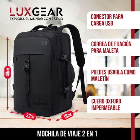 Mochila Notebook 15,6'' Luxgear Luxor Oficina Viaje Imperm-1