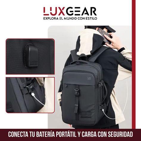 Mochila Notebook 15,6'' Luxgear Luxor Oficina Viaje Imperm-2