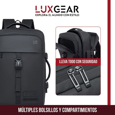 Mochila Notebook 15,6'' Luxgear Luxor Oficina Viaje Imperm-3