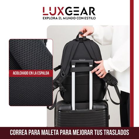 Mochila Notebook 15,6'' Luxgear Luxor Oficina Viaje Imperm-6