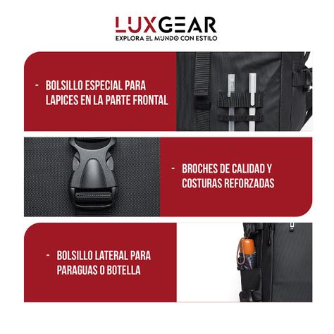Mochila Notebook 15,6'' Luxgear Luxor Oficina Viaje Imperm-7
