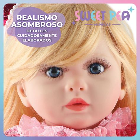 Bebe Reborn Ricitos D Oro Sweet Pea Muñec Real Silicona 60cm-4
