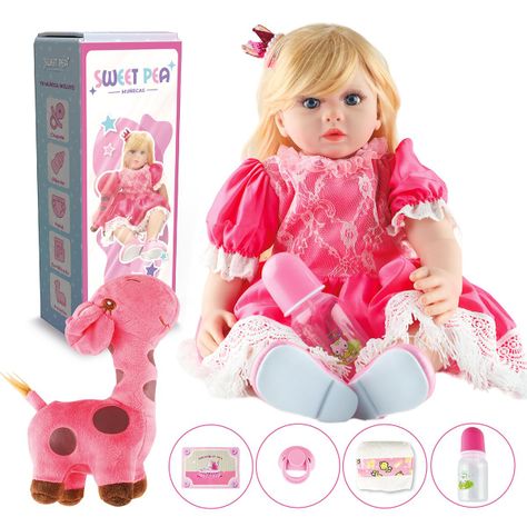 Bebe Reborn Ricitos D Oro Sweet Pea Muñec Real Silicona 60cm-0
