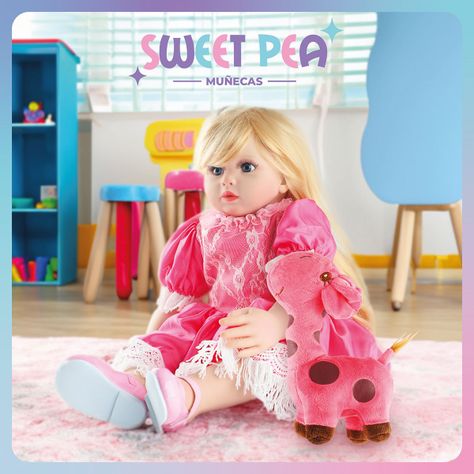 Bebe Reborn Ricitos D Oro Sweet Pea Muñec Real Silicona 60cm-5