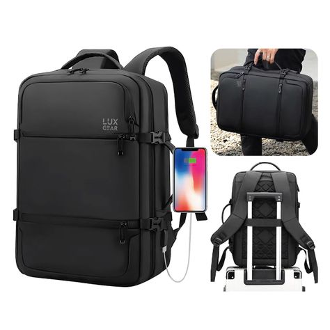 Mochila Notebook Viaje Luxgear Elite Impermeable Ejecutiva-0