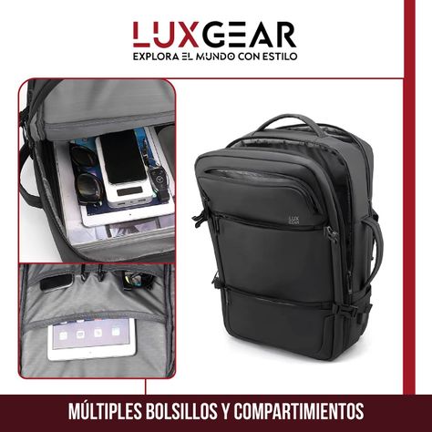 Mochila Notebook Viaje Luxgear Elite Impermeable Ejecutiva-4