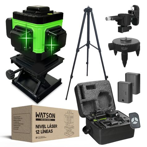 Nivel Láser 12 Líneas Auto Watson + Trípode + 2 Baterías-0